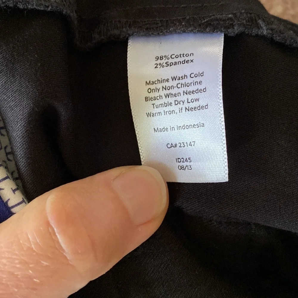 TALBOTS black cotton chino‎ CROP PANTS - CURVY FIT